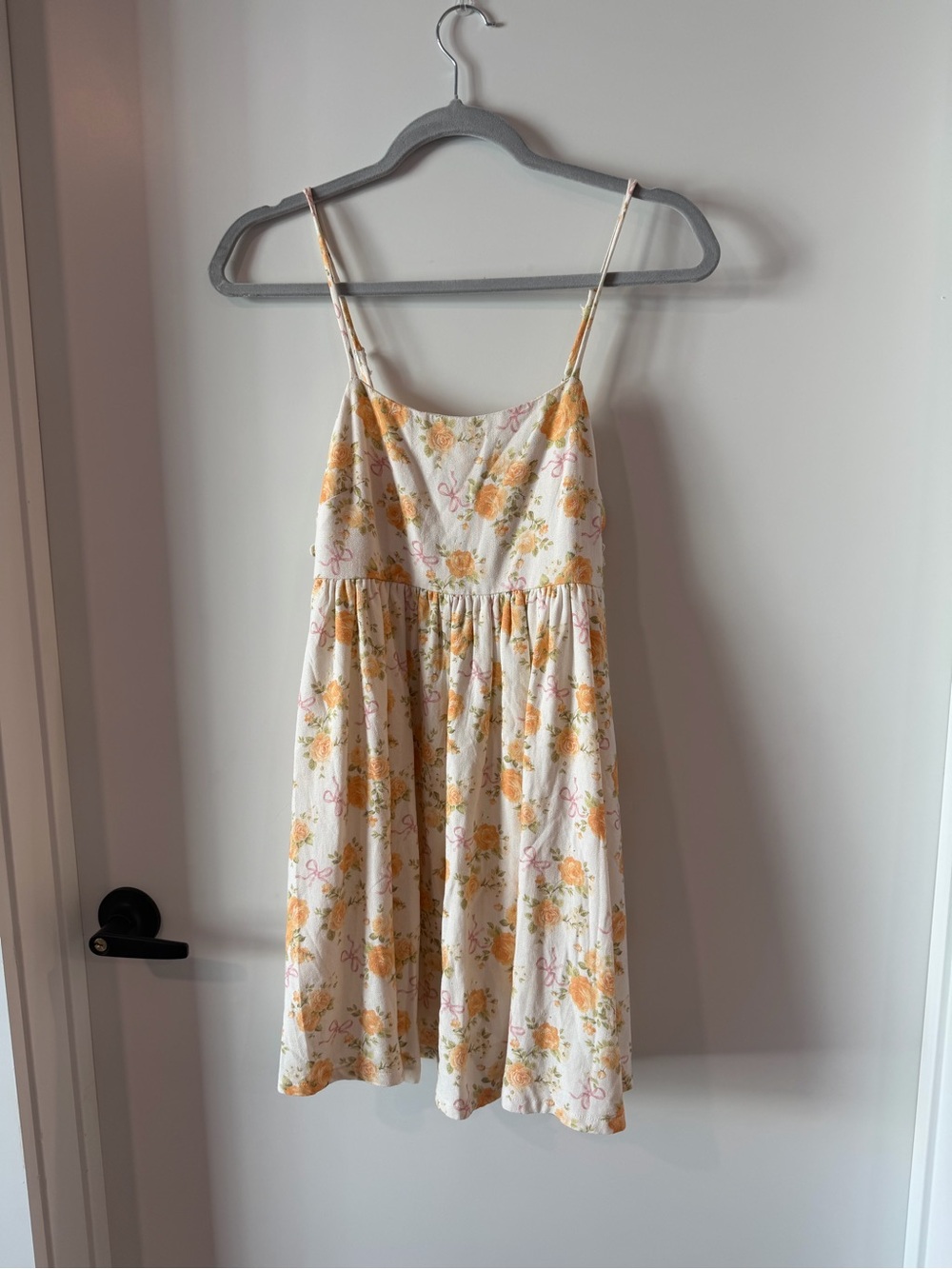 Altard State Floral Spaghetti-Strap Sundress in Cream and Yellow